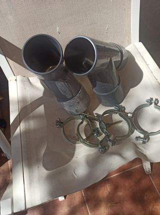 Tuberías desagüe + 4 abrazaderas