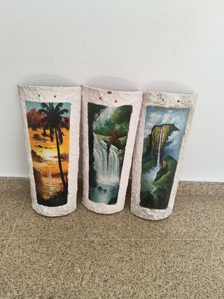3 Tejas pintadas - Decoración