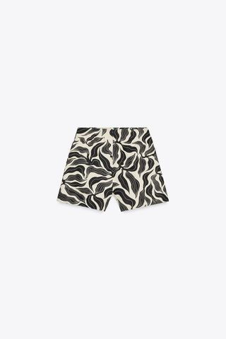 Bermudas lino Zara talla M - beige/negro