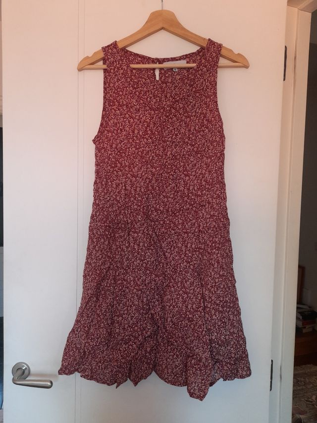 Vestido Amichi floral rojo-rosa, talla S