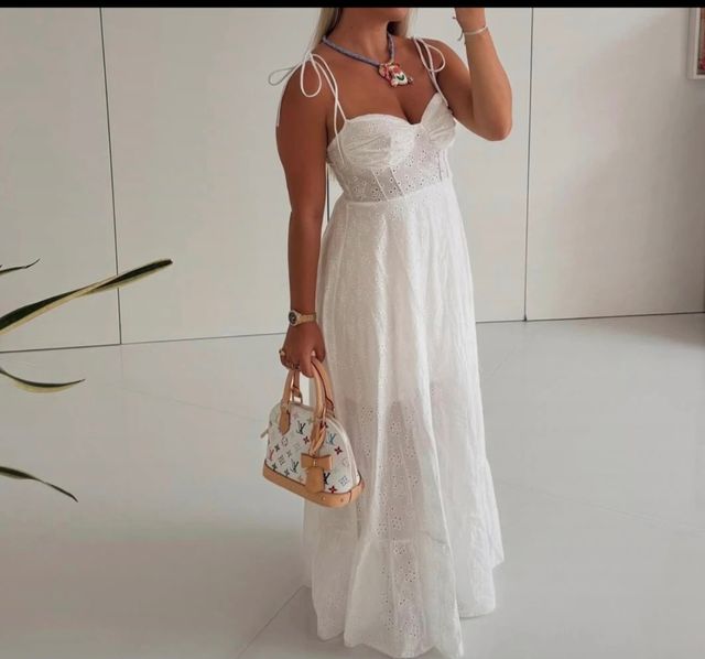Vestido blanco eyelet - Talla única