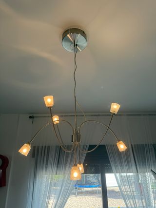 Lámpara moderna plateada 6 luces