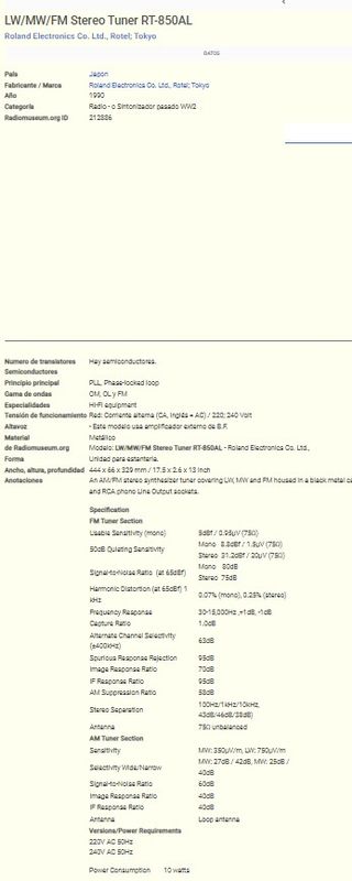 Sintonizador Rotel RT-850AL