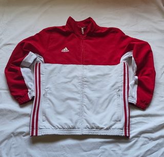 Chaqueta Adidas roja y blanca unisex vintage retro