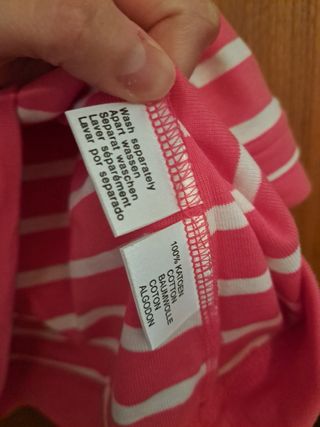 Camiseta rayas rosa-blanca T 44