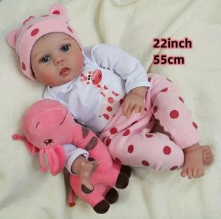 Muñeca reborn 22" 55cm con accesorios 