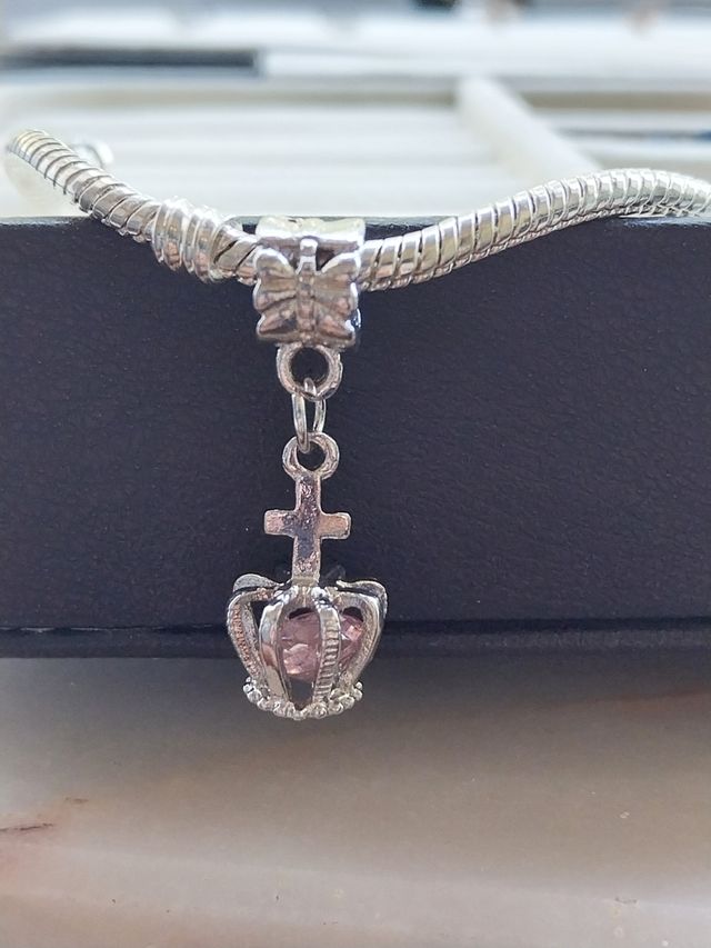 Pendentes coroa & cruz - Prateado e Rosa