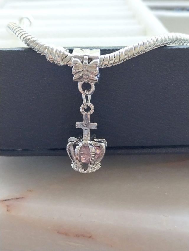 Pendentes coroa & cruz - Prateado e Rosa