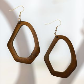 Pendientes madera marrón