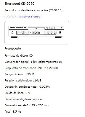 CD Sherwood 5090R - Reproductor CD