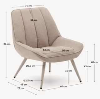 Sillones beige - Tela y metal