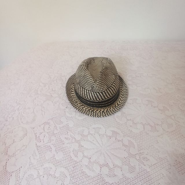 Sombrero paja - Negro y beige