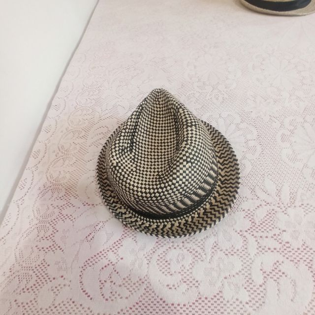 Sombrero paja - Negro y beige