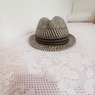 Sombrero paja - Negro y beige