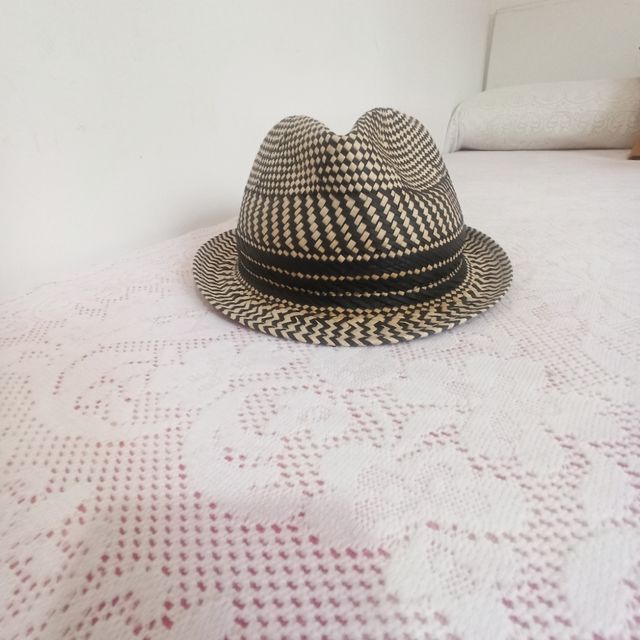 Sombrero paja - Negro y beige
