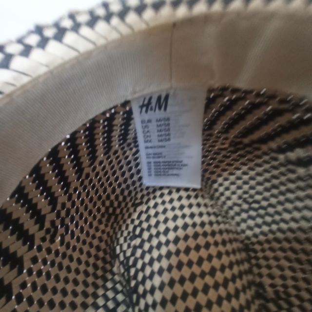 Sombrero paja - Negro y beige