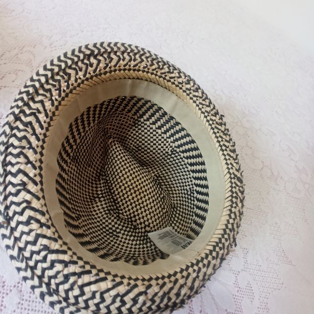 Sombrero paja - Negro y beige