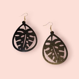Pendientes madera | Hojas Monstera
