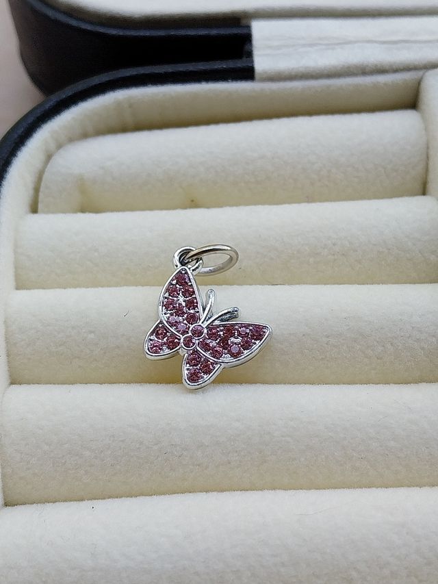Pendentes Borboleta Pink & Silver