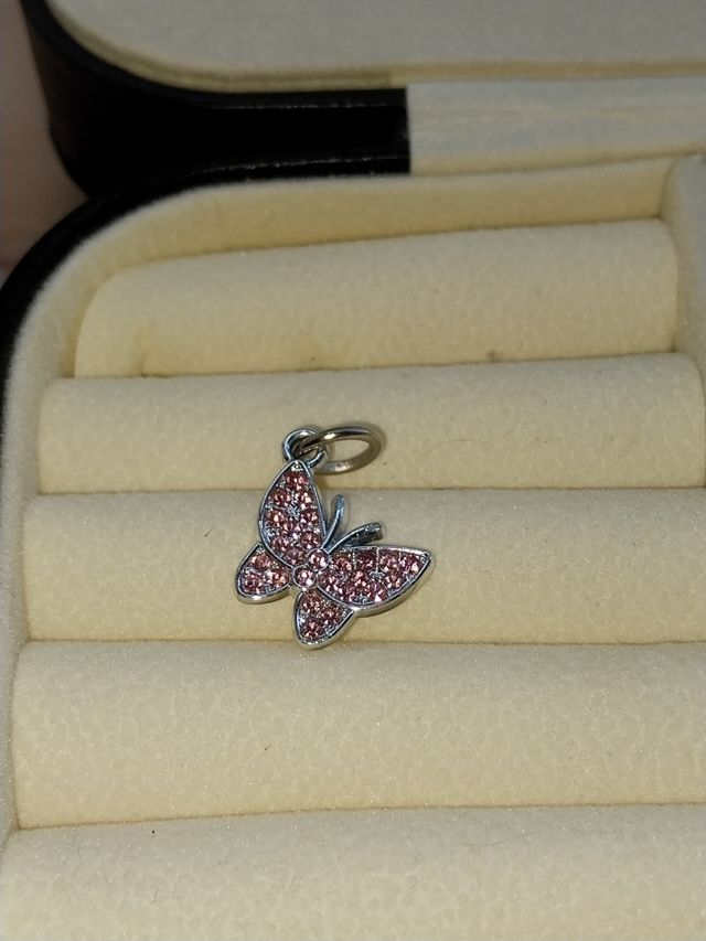 Pendentes Borboleta Pink & Silver