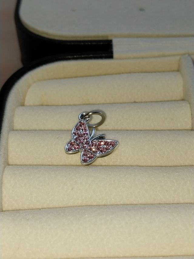 Pendentes Borboleta Pink & Silver