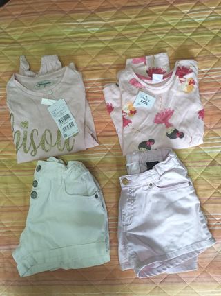 Abiti bimba 7-8 anni: 2 maglie + 2 shorts