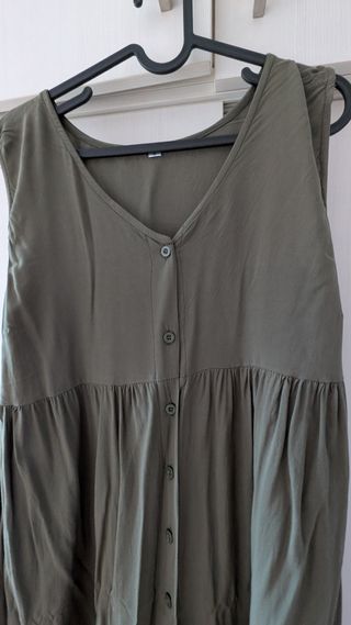 Vestido camisero verde oliva