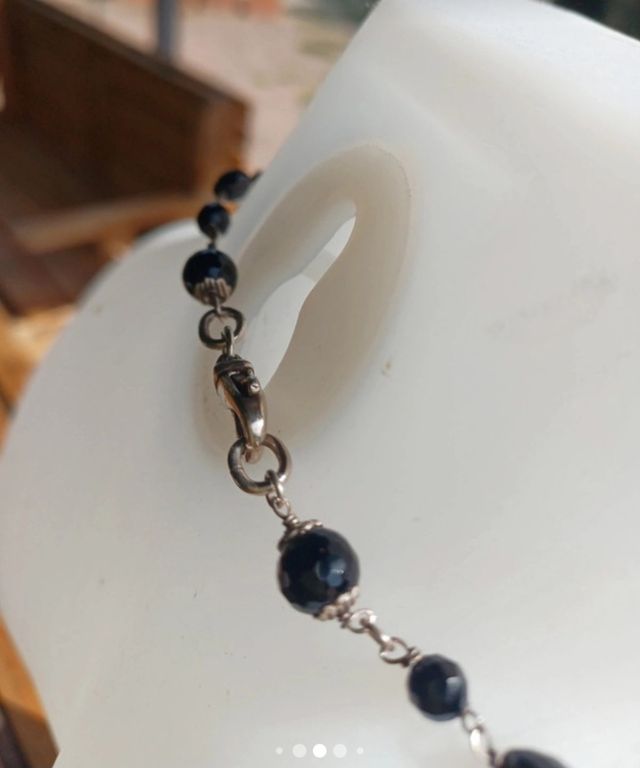 Collana Onice Corallo Argento