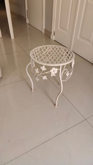 Banqueta metal blanca - Decorativa