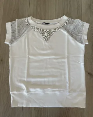 Canotta Pinko bianca con pietre