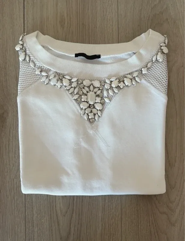 Canotta Pinko bianca con pietre