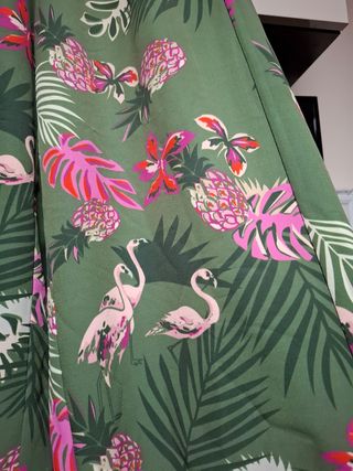 Pantalones anchos estampados flamencos