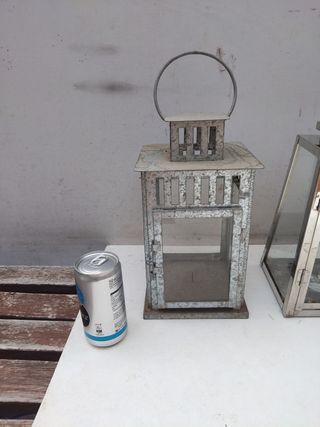 Farol o farolillo metálico vintage terraza jardín