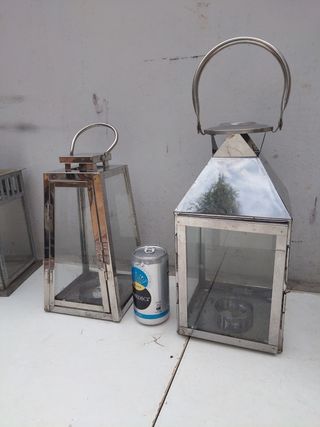 Farol o farolillo metálico vintage terraza jardín