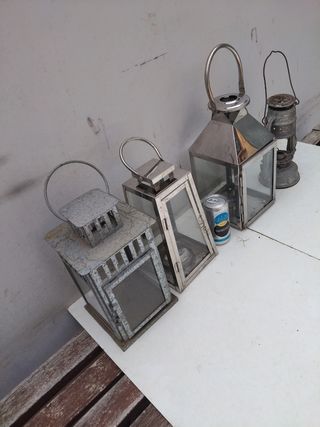 Farol o farolillo metálico vintage terraza jardín