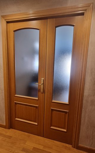 Puerta doble madera maciza roble
