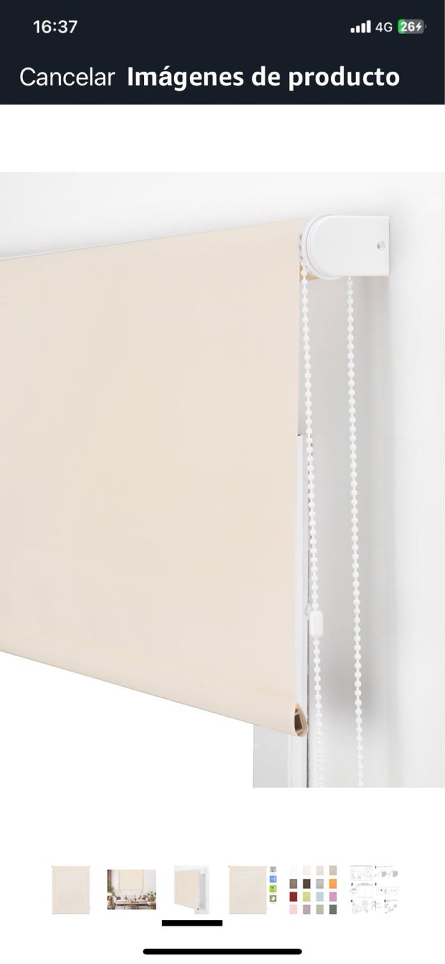Estor enrollable beige - tejido translúcido