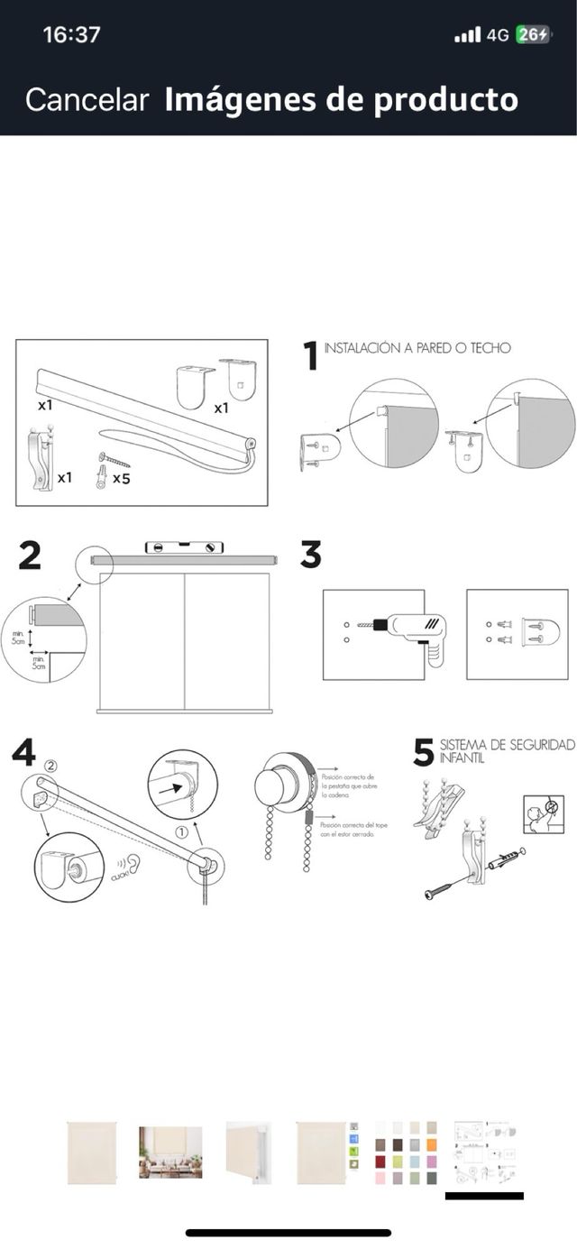 Estor enrollable beige - tejido translúcido