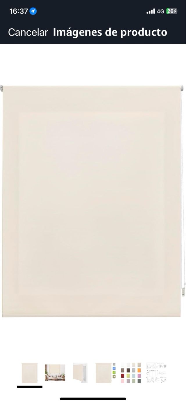 Estor enrollable beige - tejido translúcido