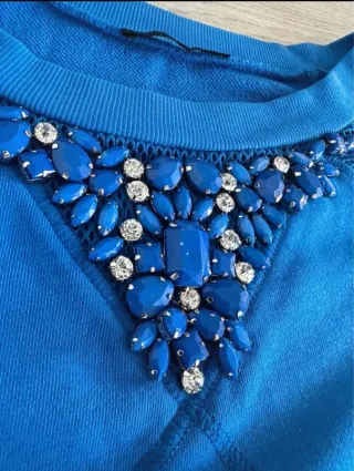 Canotta Pinko blu decorata
