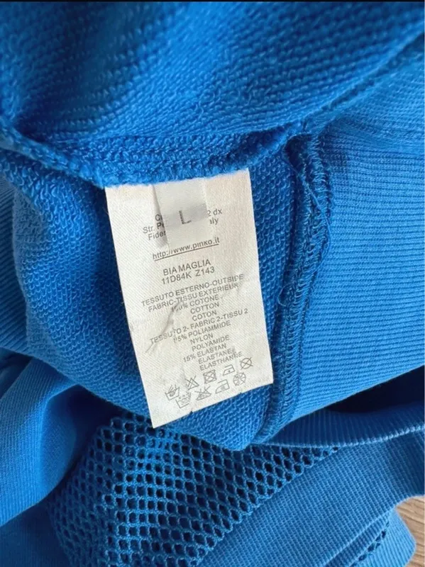 Canotta Pinko blu decorata