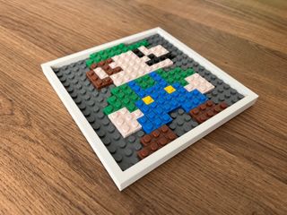 Quadretto tipo LEGO Luigi Super Mario 8-bit