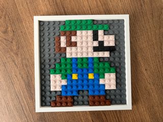 Quadretto tipo LEGO Luigi Super Mario 8-bit