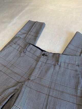 Pantalón traje Zara cuadros marrón gris
