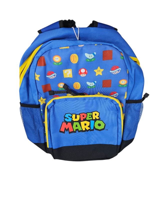 Mochila Escolar Super Mario Bros Azul