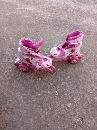 Patines niña, rosa, ajustables talla 26 a 29