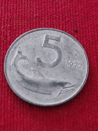 5 Lire Italia 1977 - Delfino