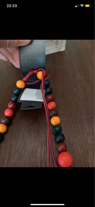 Collana Perle Legno Multicolor