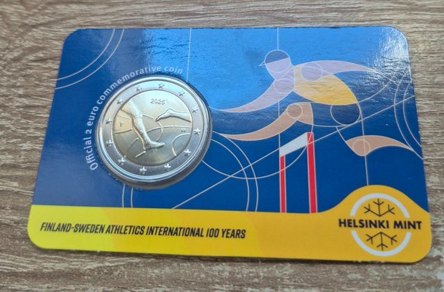 2€ Finlandia 2025 coincard bandera Suecia