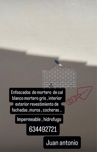 Enfoscado mortero cal blanco-gris
